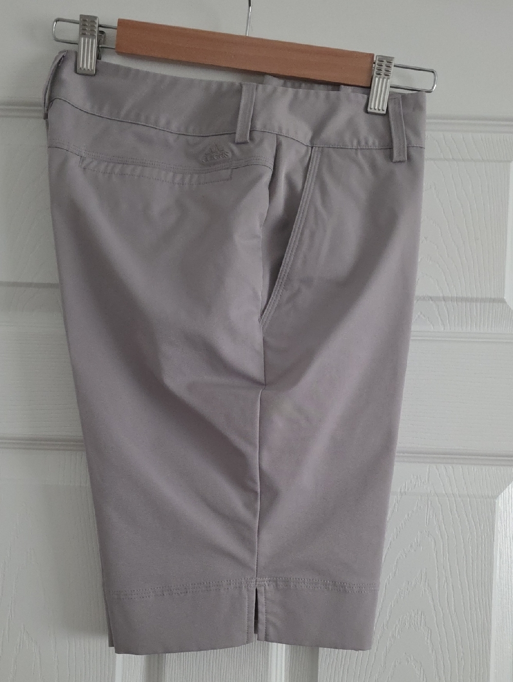adidas Women's Light Gray Flat-Front Performance Shorts